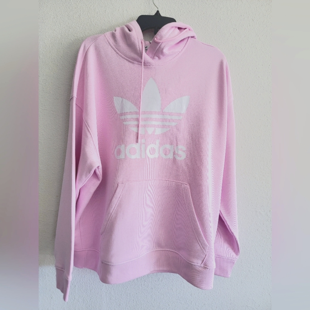 Adidas 3-Stripe pink hoodie